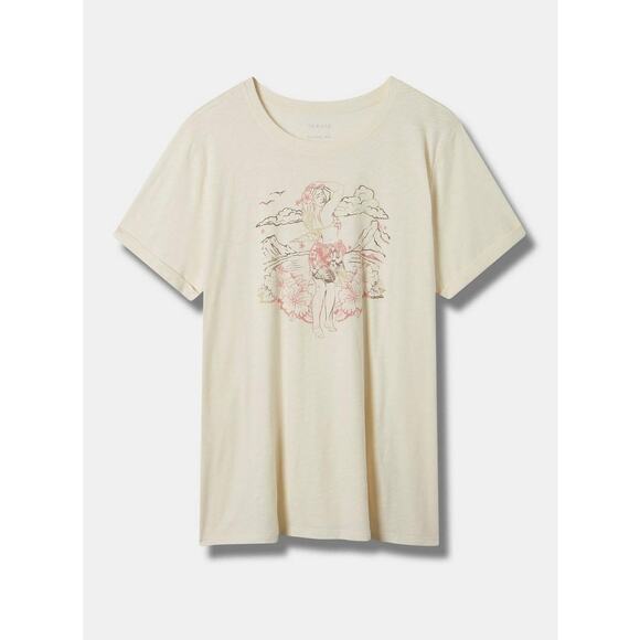 Torrid Womens Tee 3 3X Relaxed Fit Paradise Heritage Slub Crew Neck Roll Sleeve - Picture 1 of 6